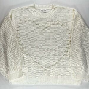 Jillian Harris × Fox + Wit Heart Pom Sweater S | Cottagecore Girly Aesthetic